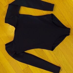 Capezio Black Leotard Large Girls 10-12 Long Sleeve Perfect Ballet Dance